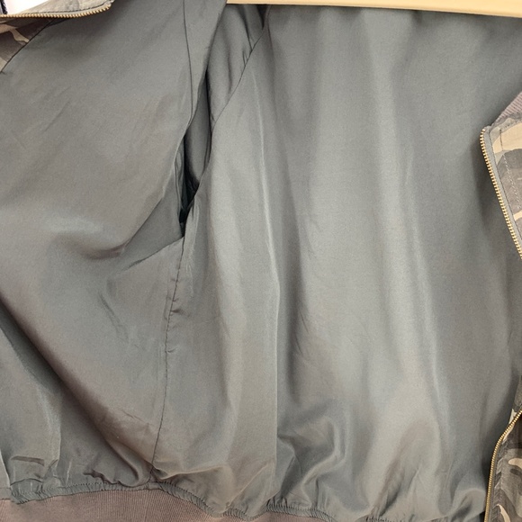 Beachlunchlounge Olive Green Camo Bomber Jacket Sz L - Picture 6 of 10